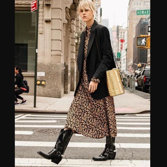 Topshop Shoes - Topshop "Bingo" Leather Western Cowboy Boots w/Buckle & Harness Detail